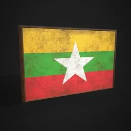 Burma Flag Picture Frame