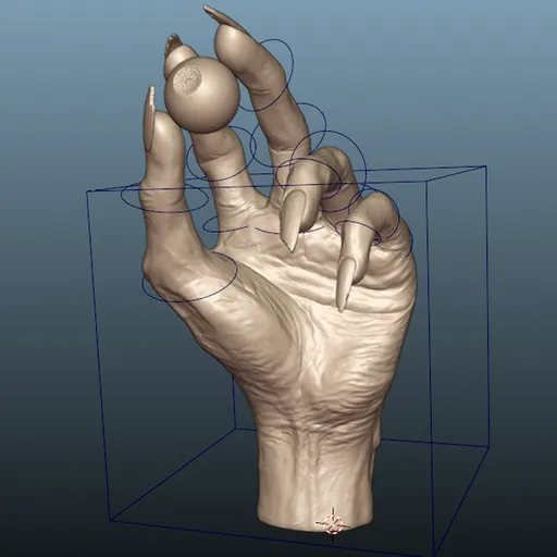 Realistic aged human hand 3D model with rigging and high detail, optimized for Blender, suitable for 3D printing.