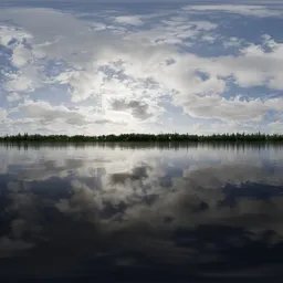 Sunny Cloudy Day at Lake