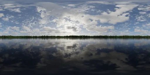 Sunny Cloudy Day at Lake