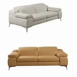 High-quality 3D model of modern two-tone Duca Sofa in various textures for Blender rendering.