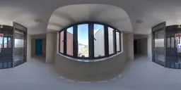 Elevator interior HDR panorama with natural sunlight for 3D scene lighting.