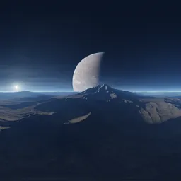 Sci-fi Alien Planet Aerial Landscape