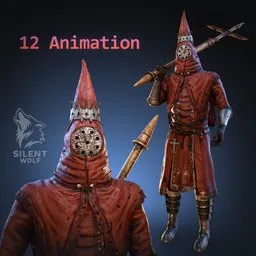 Religious warrior-Rigged-Animated