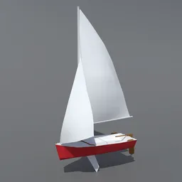 Low Poly Javelin Dinghy Sailboat