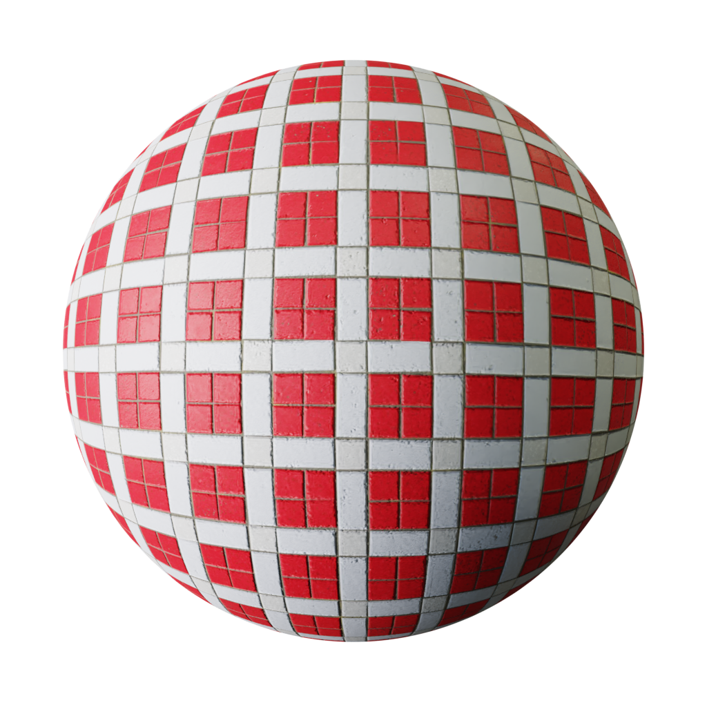 blenderkit-download-the-free-white-and-red-retro-tiles-material