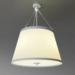 "Modern semi-flush ceiling lamp with white shade in clean cel shaded rendering. Ideal for Blender 3D visuals of contemporary spaces."