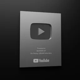 YouTube Silver Play Button Editable