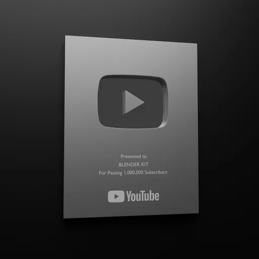 YouTube Silver Play Button Editable