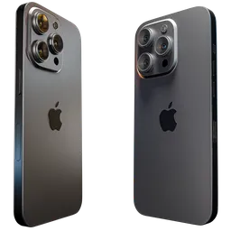 Black iPhone Pro Max 3D model showcasing procedural materials compatible with Blender Eevee and Cycles engines.