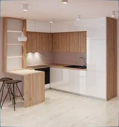 Kitchen Set L White/Wood