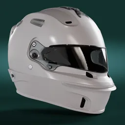 "GT3 Racing Helmet 3D model for Blender 3D - high quality headwear with detailed body and face, inspired by real helmet designs and featuring elements of the F40. Perfect for any race car driver or pilot."