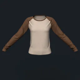 Brown and Tan Long Sleeve Raglan Shirt