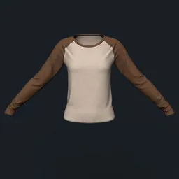 Brown and Tan Long Sleeve Raglan Shirt