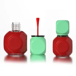 Dice shaped nail enamel