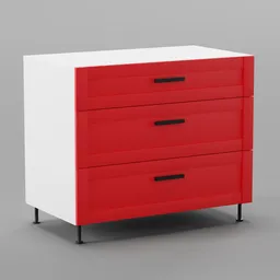 Kitchen lower cabinet 100cm (3 drawers)