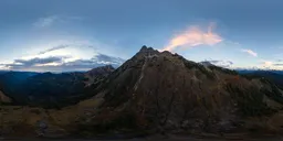 Aerial Cloudy Twilight Mountain