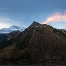 Aerial Cloudy Twilight Mountain