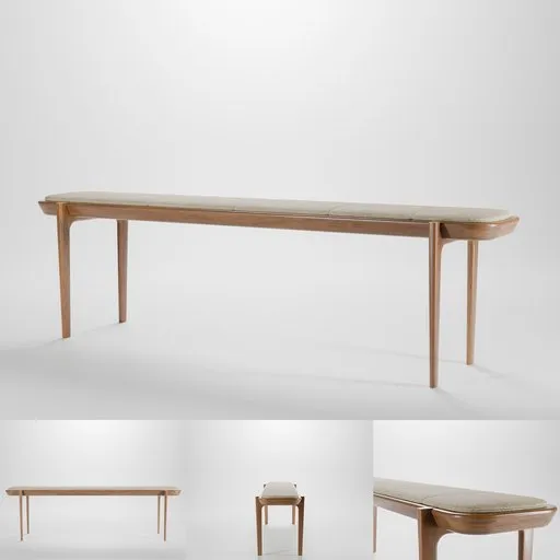 Aesthetic wooden long bench