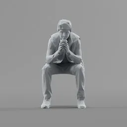 Lowpoly Male Sitting
