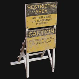 1950 Restricted Area US Secret Base Sign