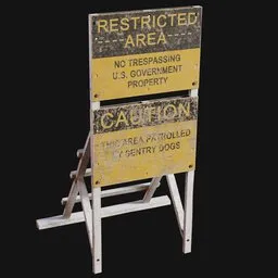 1950 Restricted Area US Secret Base Sign