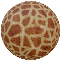 High-resolution giraffe fur PBR texture suitable for Blender 3D projects, showcasing detailed brown patterns.
