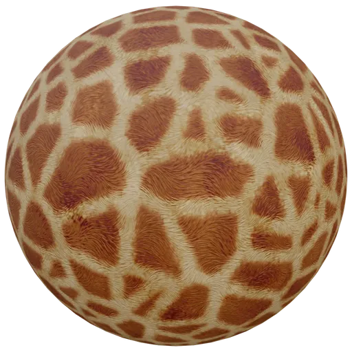 High-resolution giraffe fur PBR texture suitable for Blender 3D projects, showcasing detailed brown patterns.