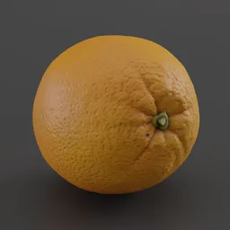 Detailed 3D model of an orange with 4K texture, ideal for Blender rendering projects.