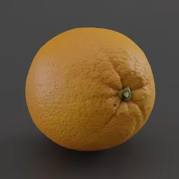 "Highly detailed Orange 3D model for Blender 3D with 4k texture. Realistic mottled skin and navel, created using Substance Painter and Photoscan technology. Perfect for fruit and vegetable 3D modeling projects."