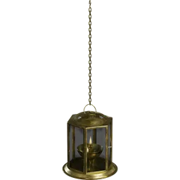 Detailed 3D rendering of a hanging brass diya lantern for Blender, showcasing intricate design and craftsmanship.