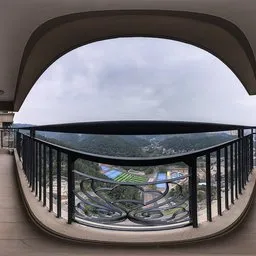 Balcony on a cloudy day