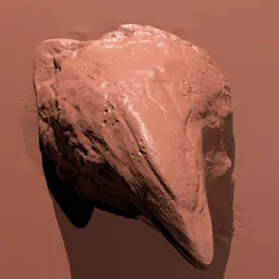 Rock Brush VDM Seven sculpting tool for 3D models, showcasing detailed rocky texture imprint.