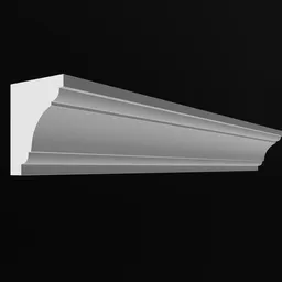 Detailed 3D crown moulding model for interior design in Blender, showcasing elegant curves and architectural detail.