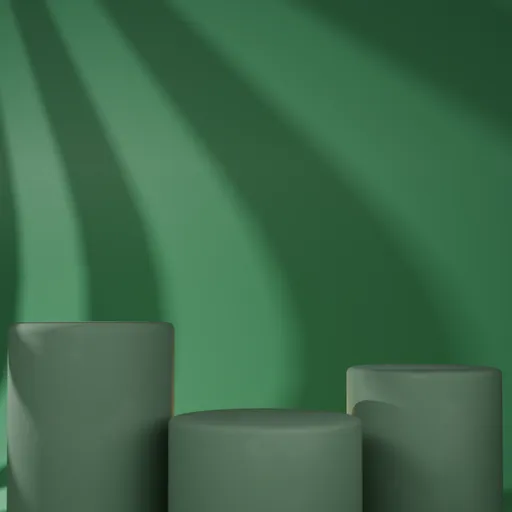 Minimal Green Product Podium Scene