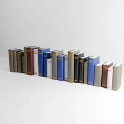 Flexible 3D bookshelf with adjustable geometry and colors, ideal for architectural visualization in Blender.