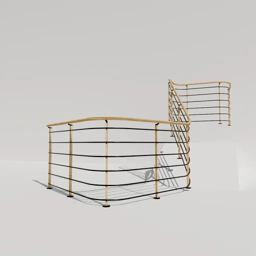 Railling modern with wood and aluminium