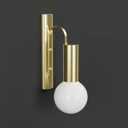 Brass globe wall sconce