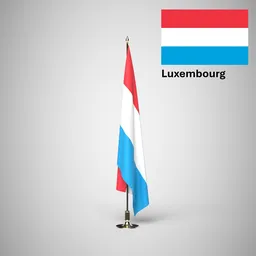 Luxembourg Ceremonial flag on stand