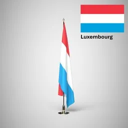 Luxembourg Ceremonial flag on stand