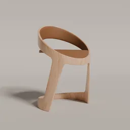 Modern Curved Wooden Chair