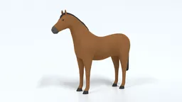 3D cartoon horse model with quad mesh optimized for Blender rendering and general CG projects.