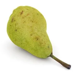 Detailed 3D Blender model of a yellow-brown organic pear with textured peel.