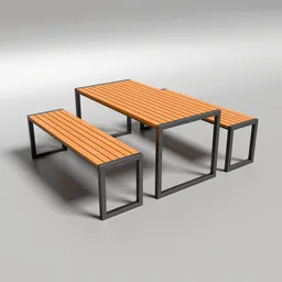 Outdoor wooden dining table