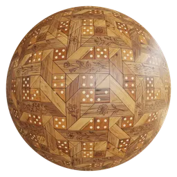 Dice and flower wooden floor
