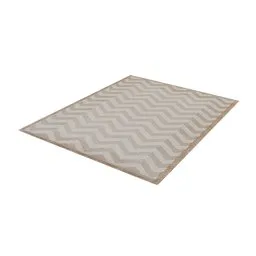 "Chevron patterned carpet 3D model for Blender 3D. White brass plates with bump mapping, taupe color, and flame-like corrugated hose design. Perfect for tabletop scenes and landing pads. Trending on ArtStation with opal diamond texture. "