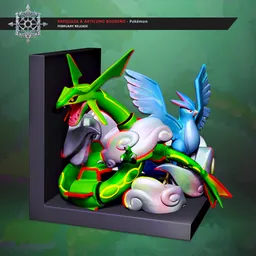 Rayquaza and Articuno Pokémon Bookend