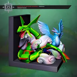 Rayquaza and Articuno Pokémon Bookend