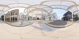 360-degree cityscape HDR with sunset lighting for realistic scene illumination.