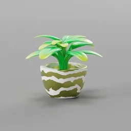 Stylized Decorative Potted Plant